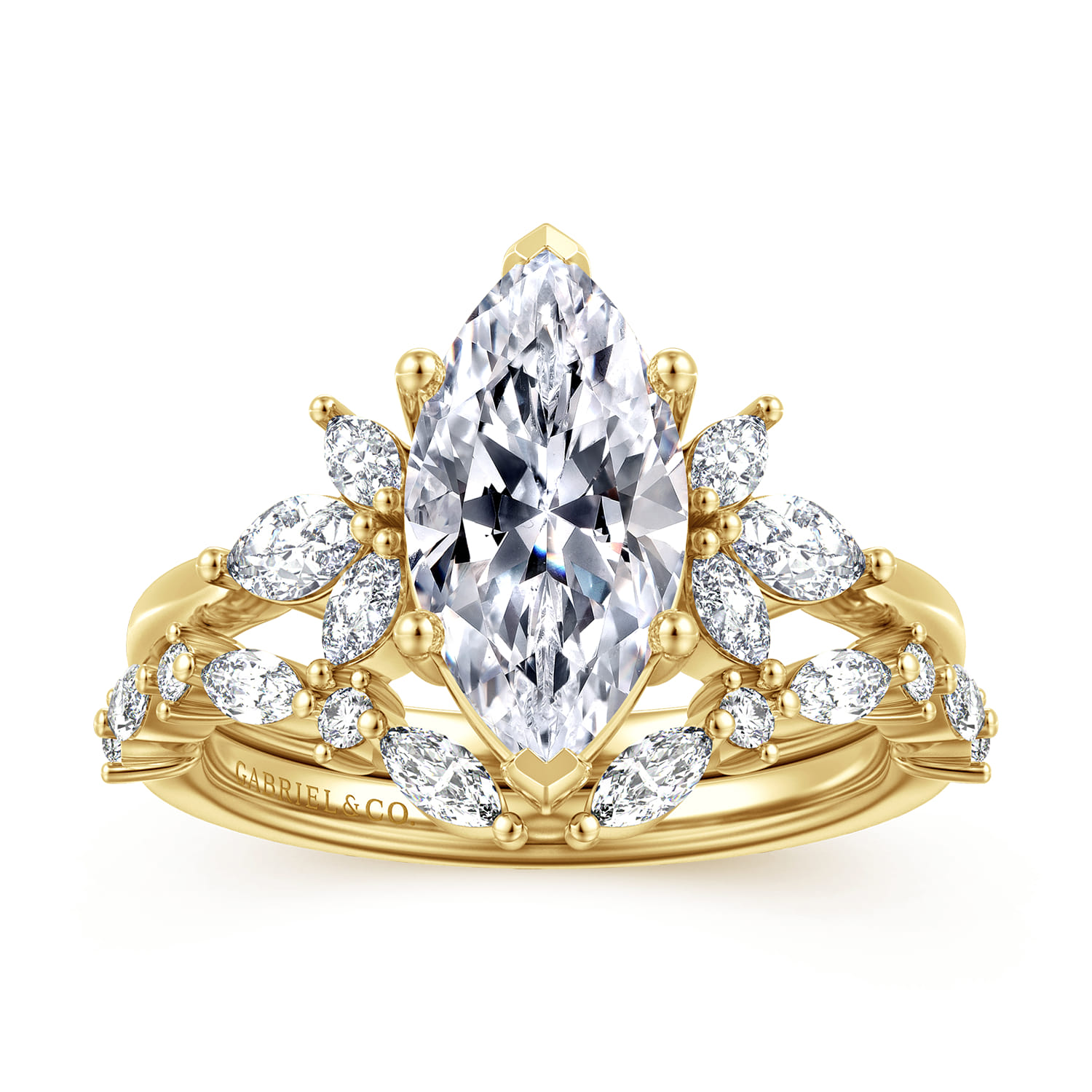 14K Yellow Gold Diamond Matching Wedding Band - 0.35 ct - Shot 4