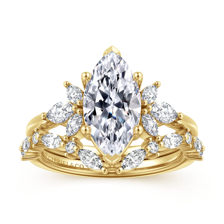 14K Yellow Gold Diamond Matching Wedding Band - 0.35 ct - Shot 4