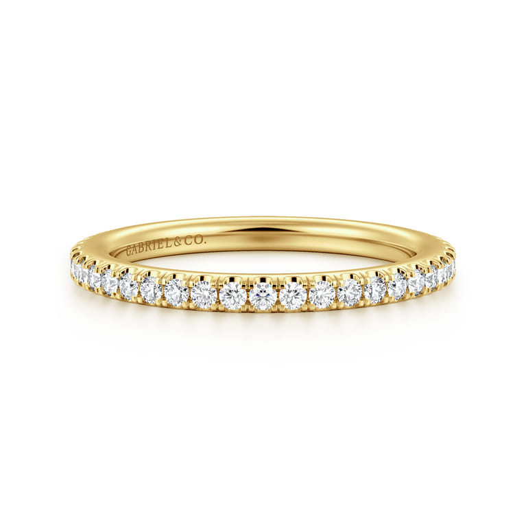14K Yellow Gold Diamond Matching Wedding Band - 0.35 ct - Shot 1