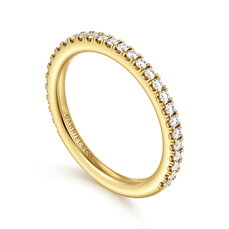 14K Yellow Gold Diamond Matching Wedding Band - 0.35 ct - Shot 3