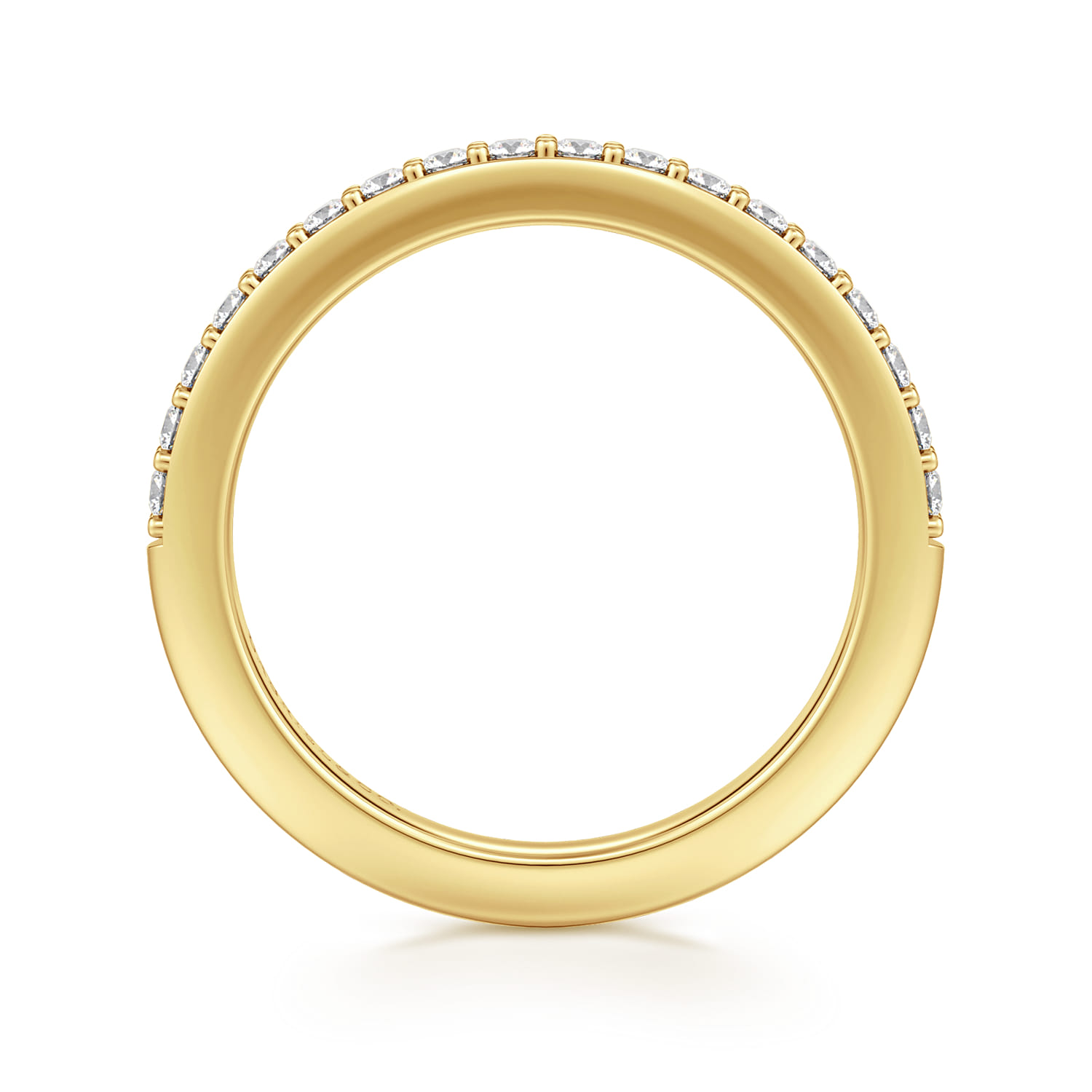 14K Yellow Gold Diamond Matching Wedding Band - 0.3 ct - Shot 2