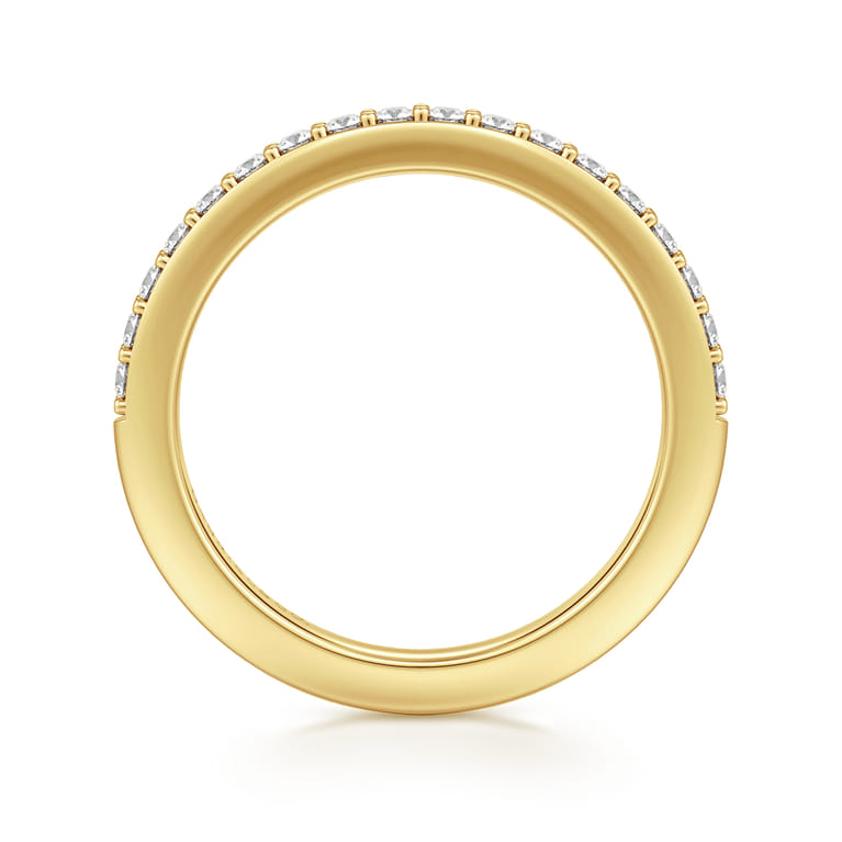 14K Yellow Gold Diamond Matching Wedding Band - 0.3 ct - Shot 2