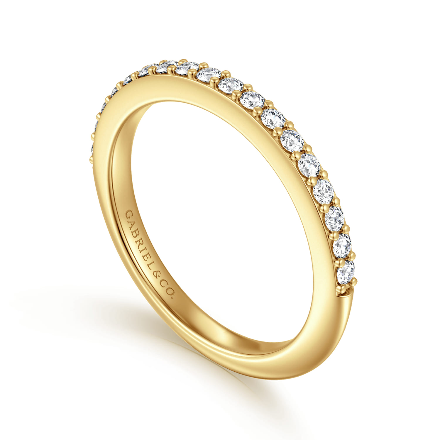 14K Yellow Gold Diamond Matching Wedding Band - 0.3 ct - Shot 3