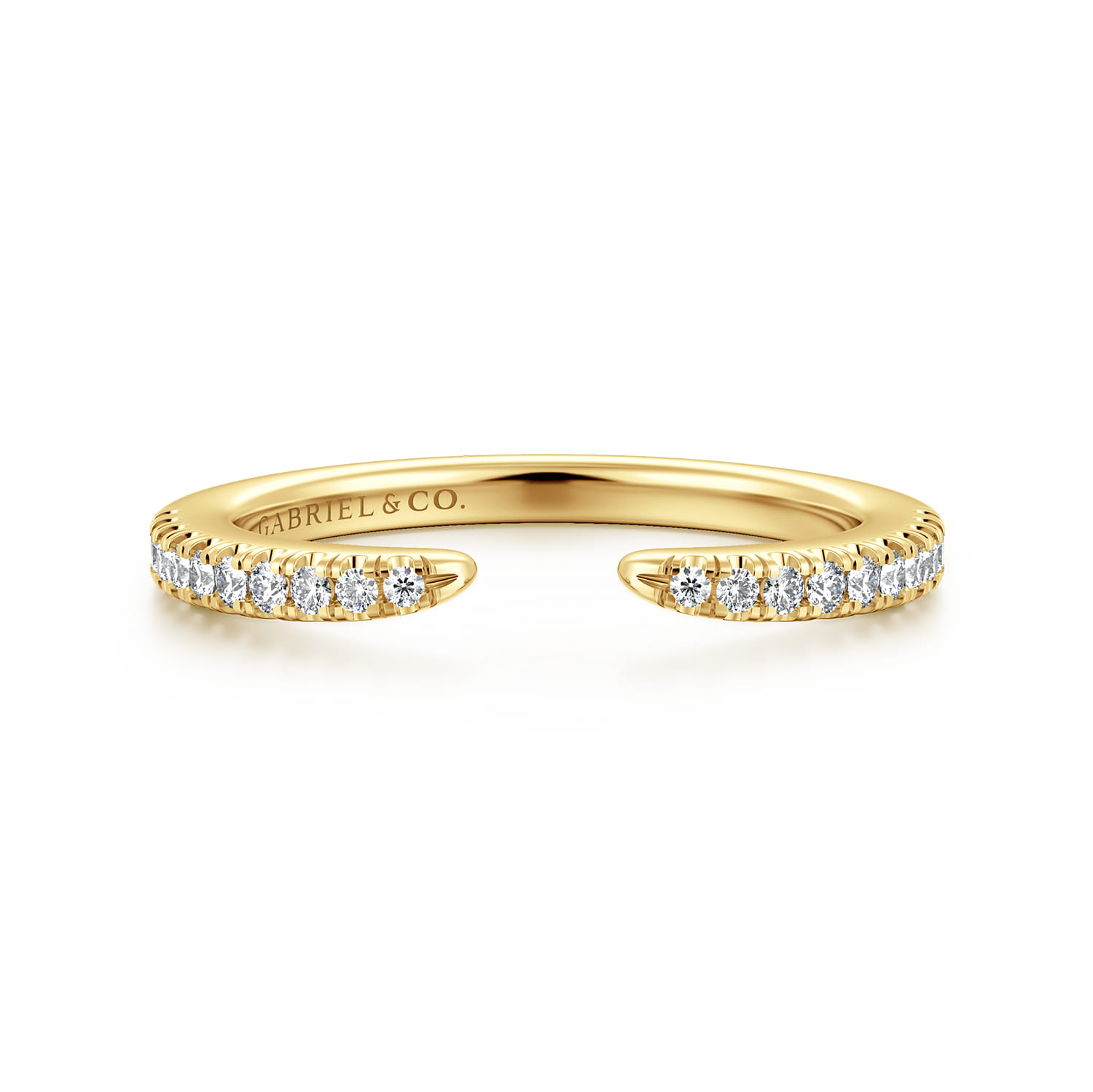 14K Yellow Gold Diamond Matching Wedding Band - 0.18 ct - Shot 1