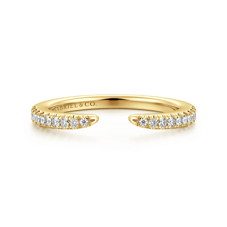 14K Yellow Gold Diamond Matching Wedding Band - 0.18 ct - Shot 1