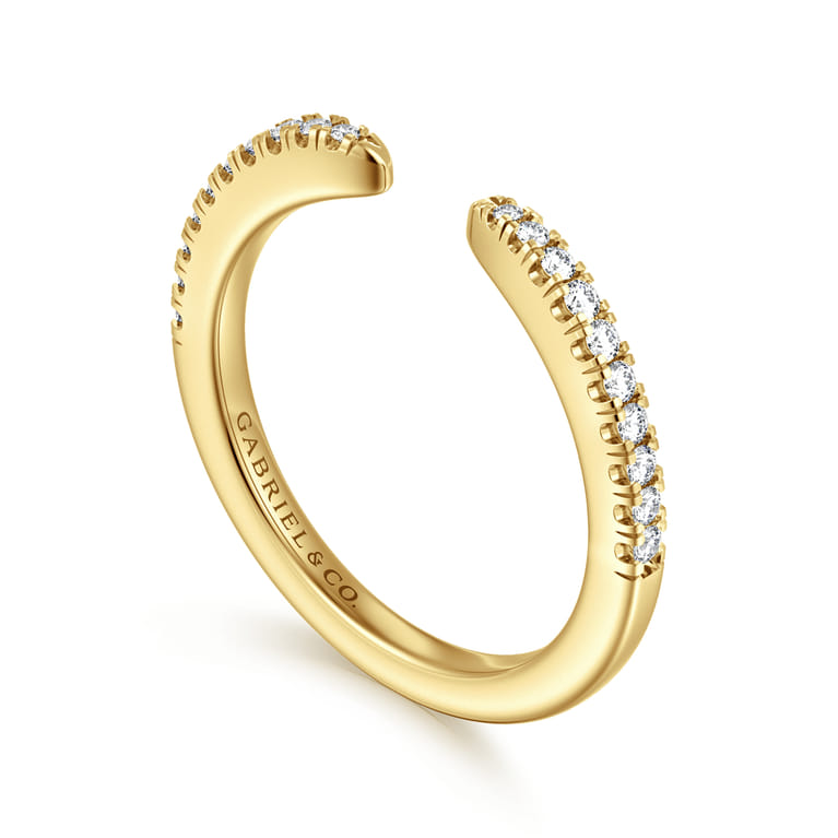 14K Yellow Gold Diamond Matching Wedding Band - 0.18 ct - Shot 3