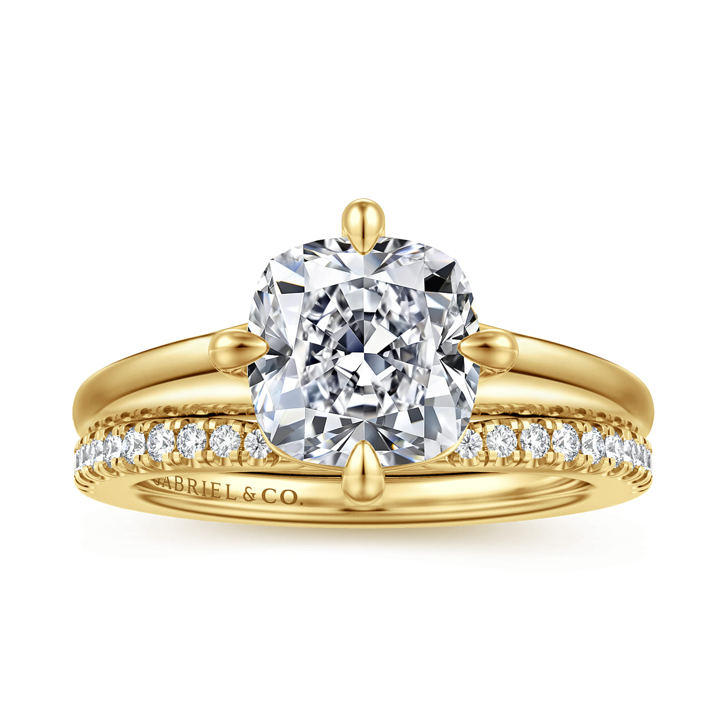 14K Yellow Gold Diamond Matching Wedding Band - 0.18 ct - Shot 4