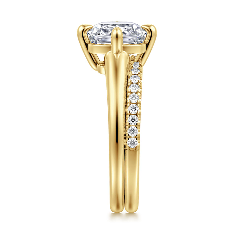 14K Yellow Gold Diamond Matching Wedding Band - 0.18 ct - Shot 5