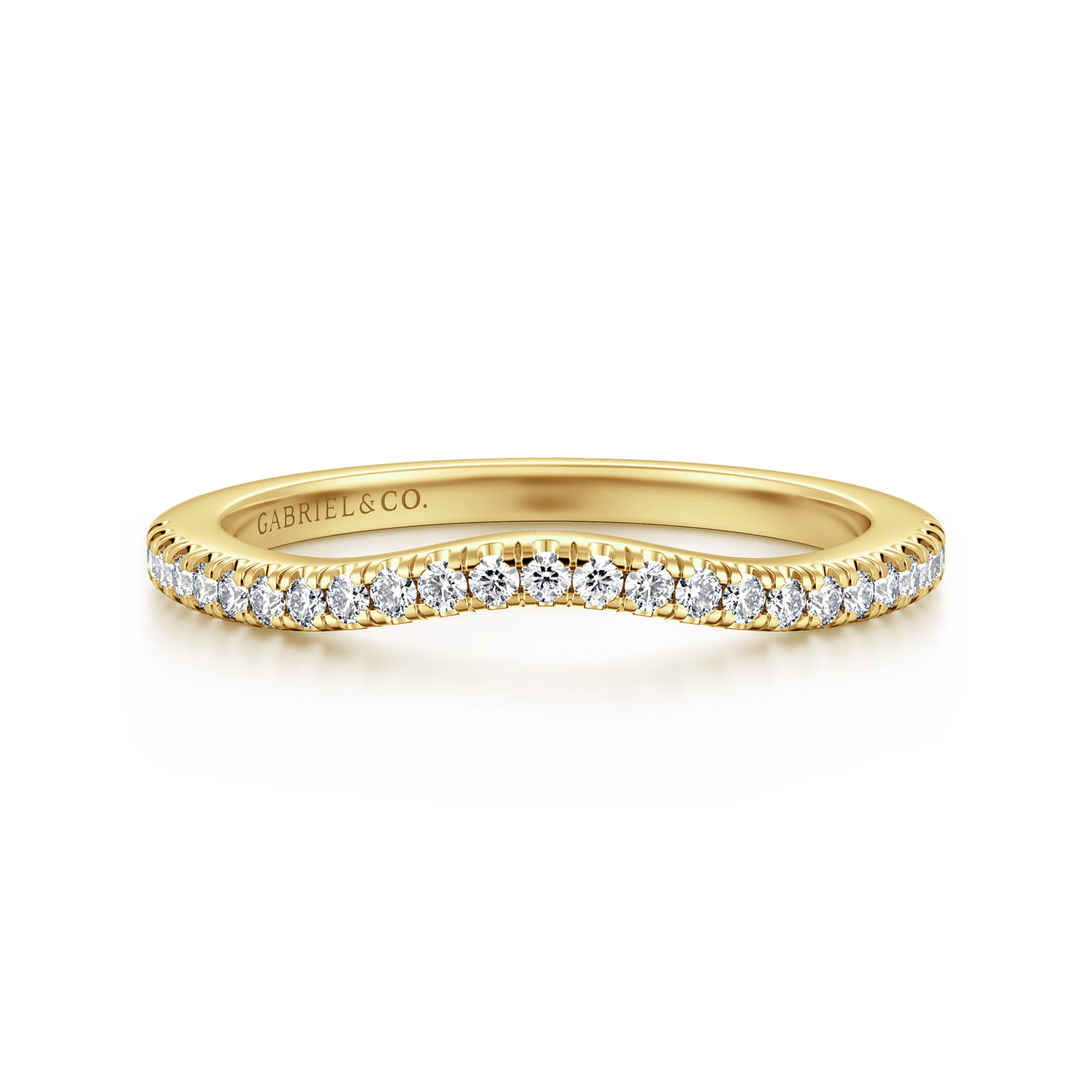 14K Yellow Gold Diamond Matching Wedding Band - 0.15 ct - Shot 1