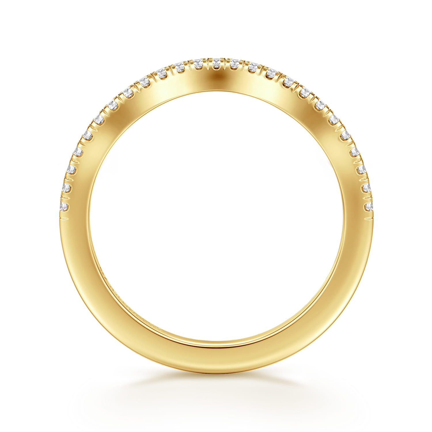 14K Yellow Gold Diamond Matching Wedding Band - 0.15 ct - Shot 2