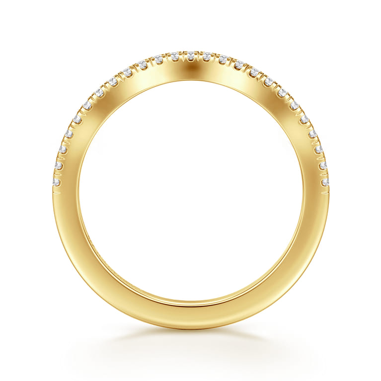 14K Yellow Gold Diamond Matching Wedding Band - 0.15 ct - Shot 2