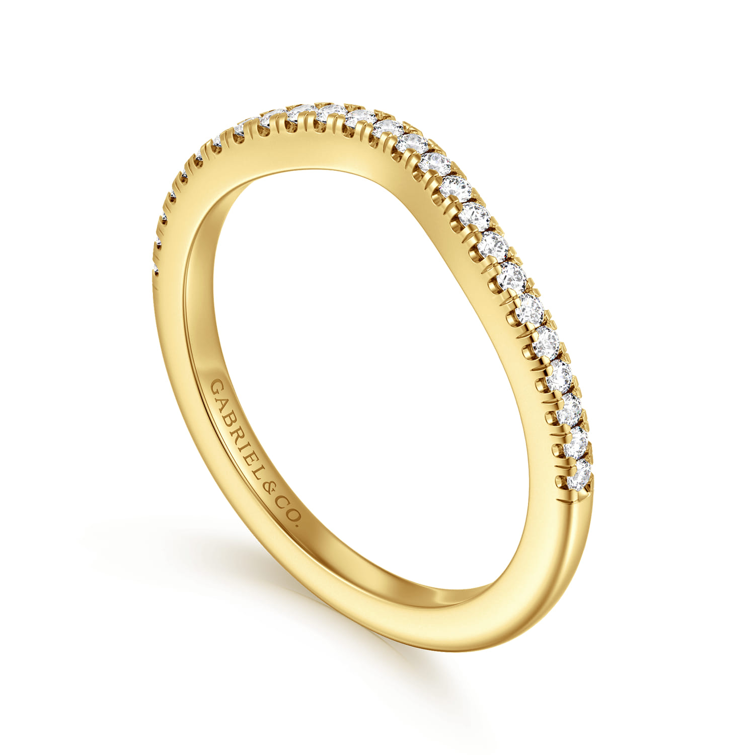 14K Yellow Gold Diamond Matching Wedding Band - 0.15 ct - Shot 3