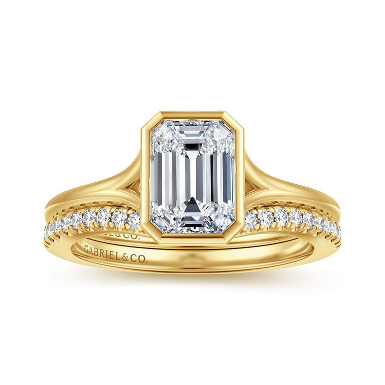 14K Yellow Gold Diamond Matching Wedding Band - 0.15 ct - Shot 4
