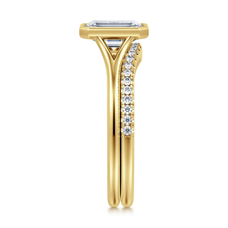 14K Yellow Gold Diamond Matching Wedding Band - 0.15 ct - Shot 5