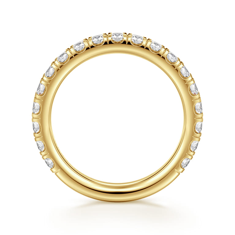 14K Yellow Gold Diamond Matching Wedding Band - 0.95 ct - Shot 2