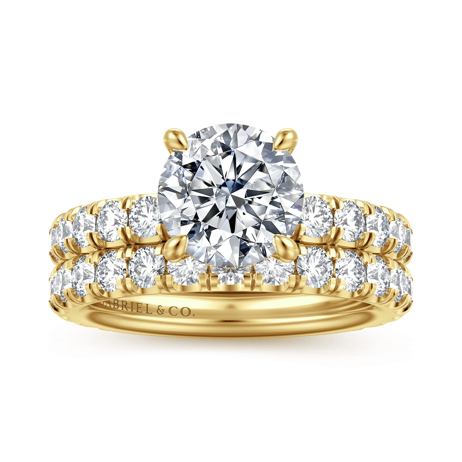 14K Yellow Gold Diamond Matching Wedding Band - 0.95 ct - Shot 4