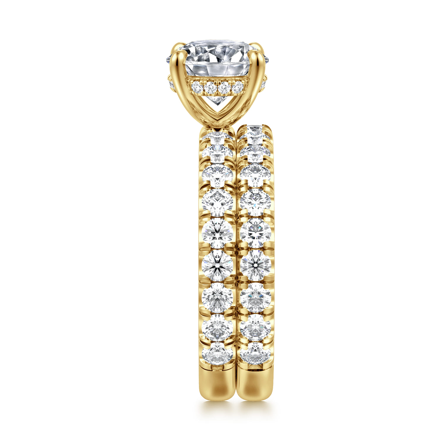 14K Yellow Gold Diamond Matching Wedding Band - 0.95 ct - Shot 5