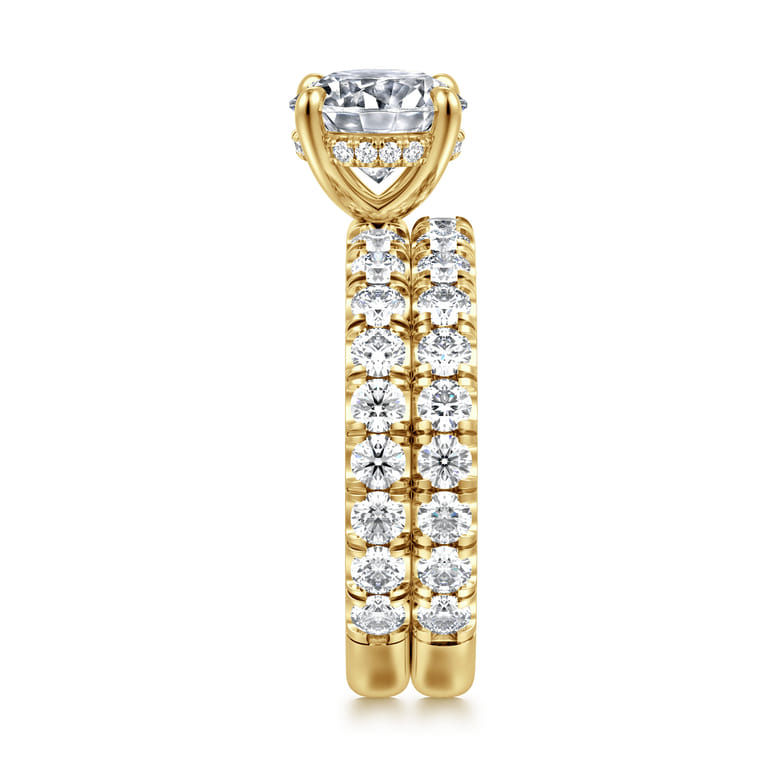 14K Yellow Gold Diamond Matching Wedding Band - 0.95 ct - Shot 5