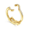 14K Yellow Gold Diamond Matching Wedding Band - 0.21 ct