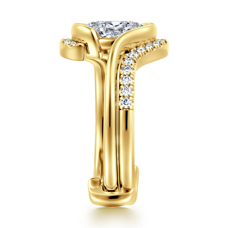 14K Yellow Gold Diamond Matching Wedding Band - 0.21 ct - Shot 5