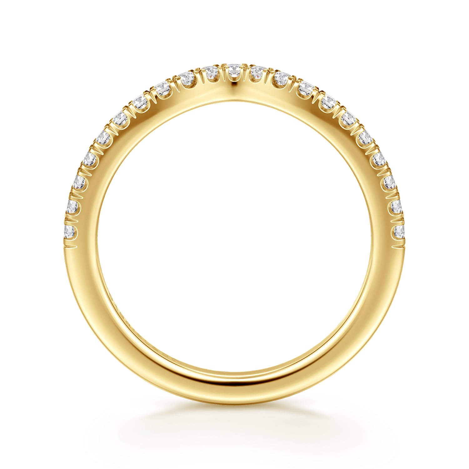 14K Yellow Gold Diamond Matching Wedding Band - 0.25 ct - Shot 2