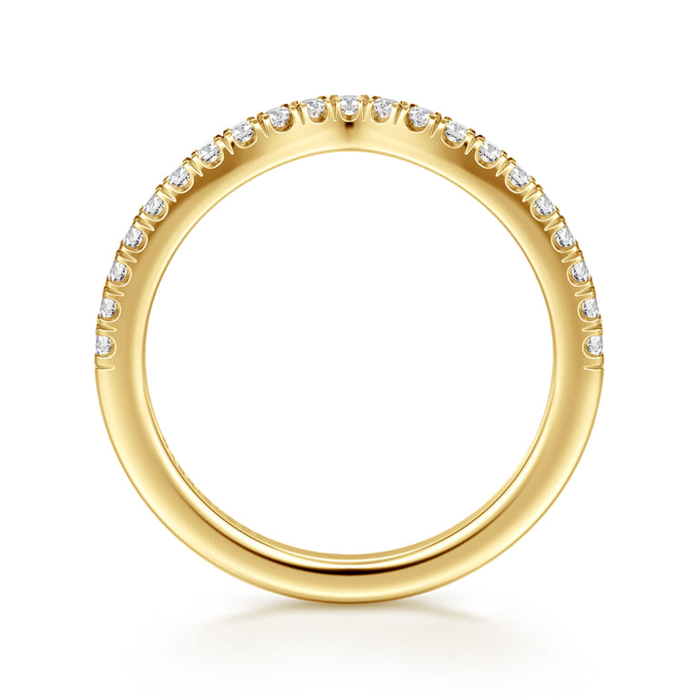 14K Yellow Gold Diamond Matching Wedding Band - 0.25 ct - Shot 2