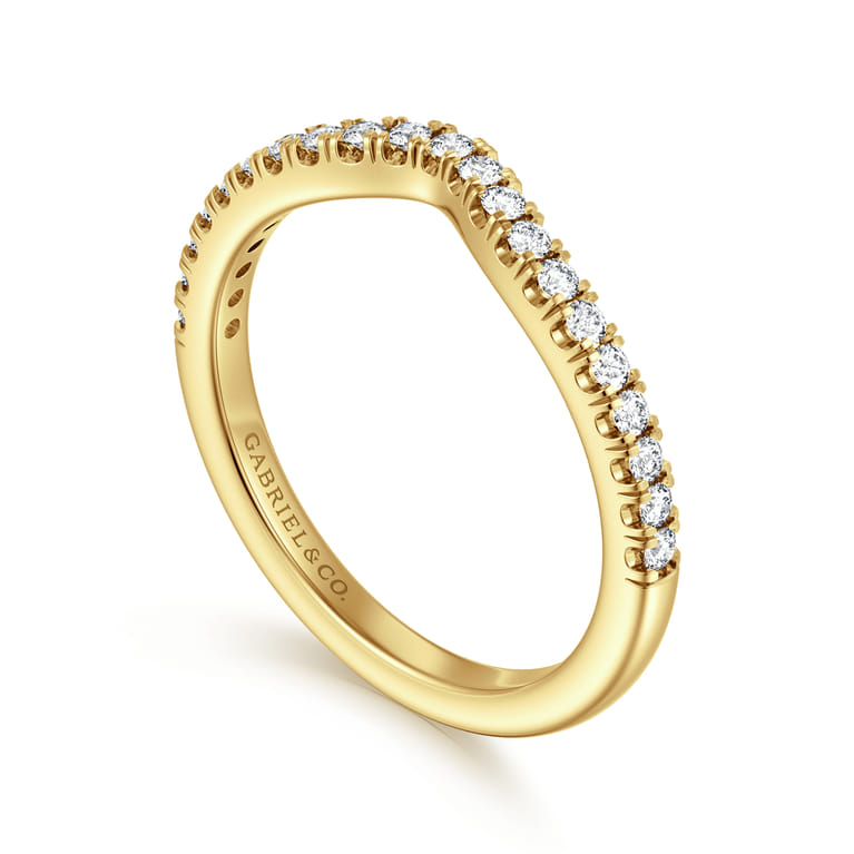 14K Yellow Gold Diamond Matching Wedding Band - 0.25 ct - Shot 3