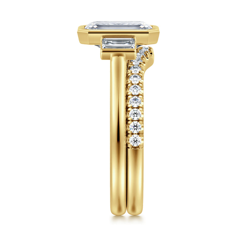 14K Yellow Gold Diamond Matching Wedding Band - 0.25 ct - Shot 5