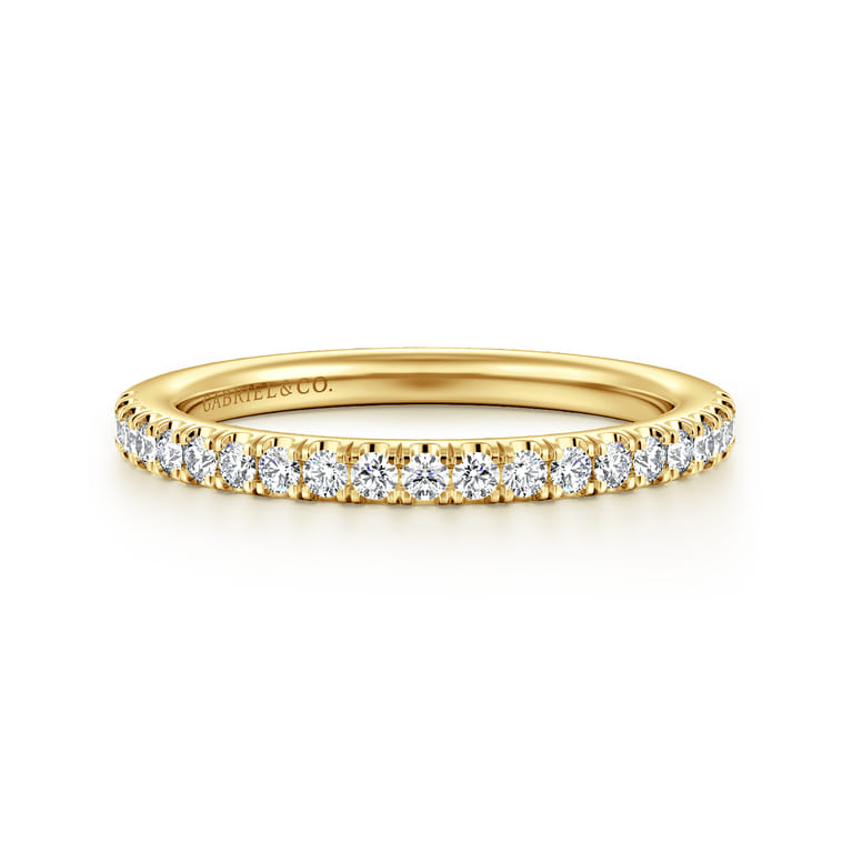 14K Yellow Gold Diamond Matching Wedding Band - 0.3 ct - Shot 1
