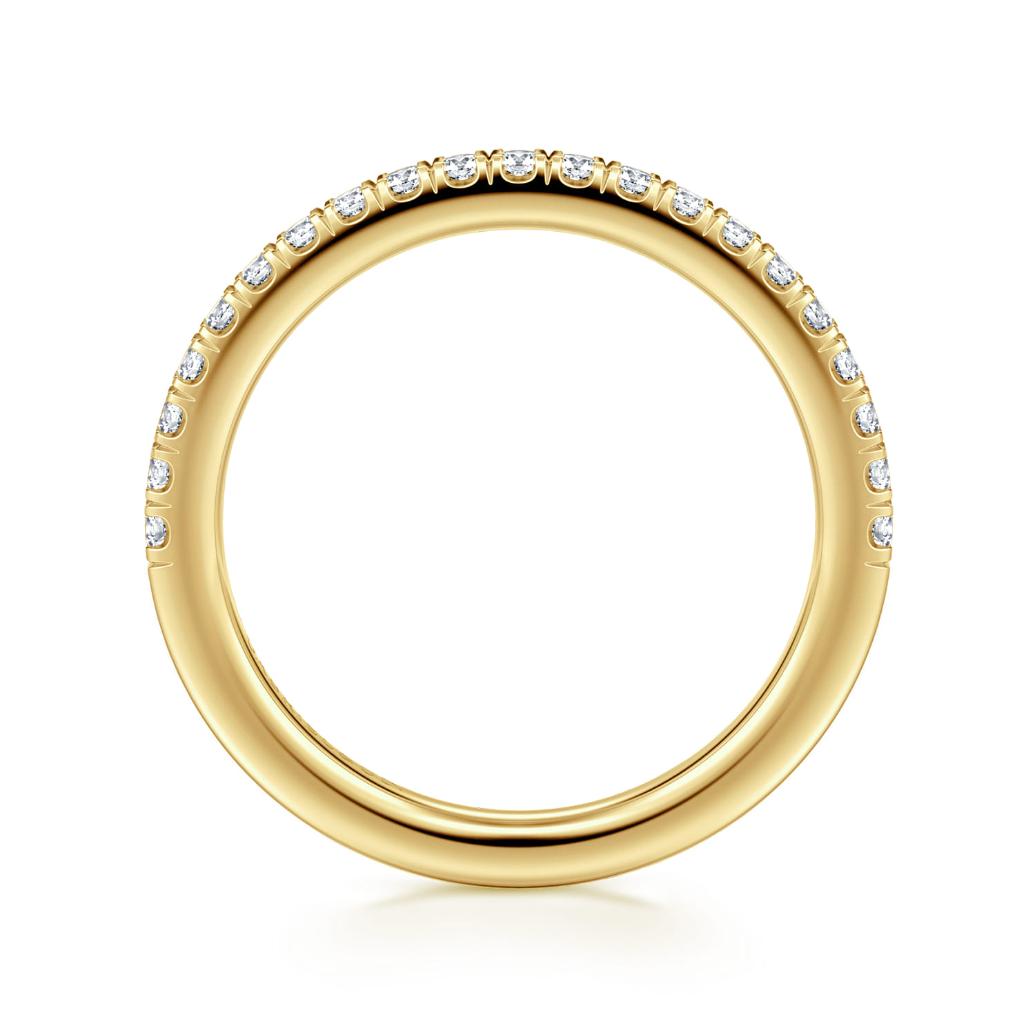 14K Yellow Gold Diamond Matching Wedding Band - 0.3 ct - Shot 2