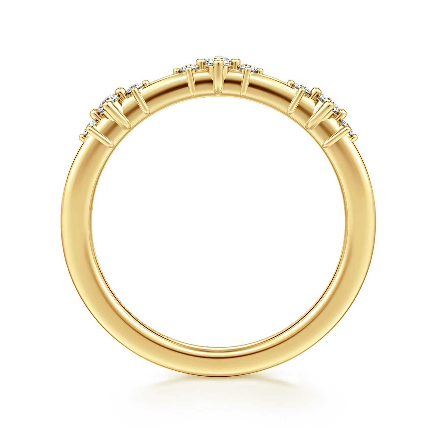 14K Yellow Gold Diamond Matching Wedding Band - 0.14 ct - Shot 2