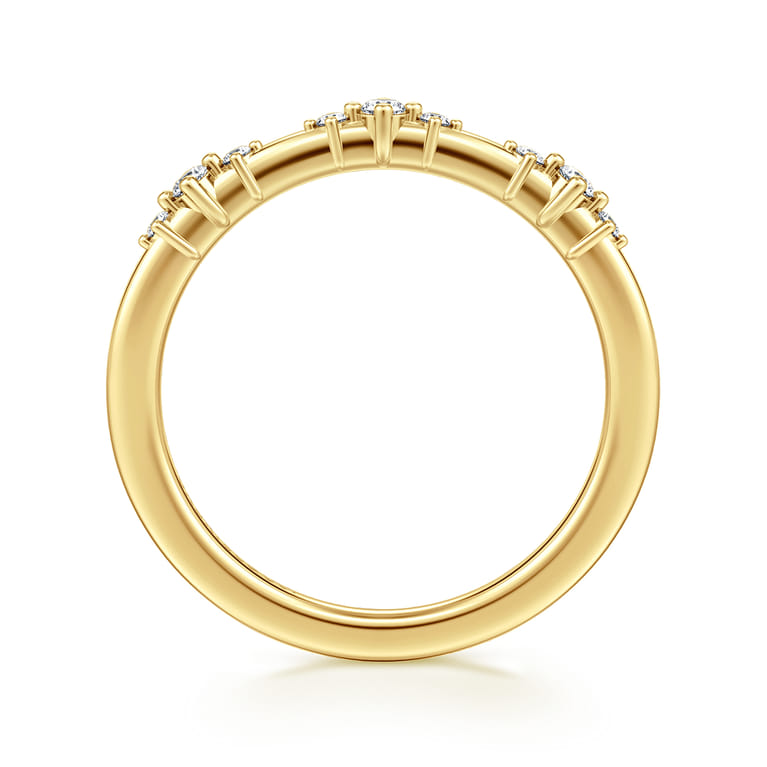 14K Yellow Gold Diamond Matching Wedding Band - 0.14 ct - Shot 2