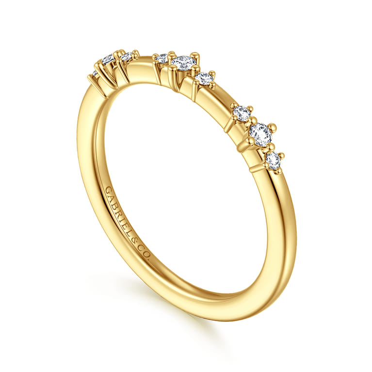 14K Yellow Gold Diamond Matching Wedding Band - 0.14 ct - Shot 3