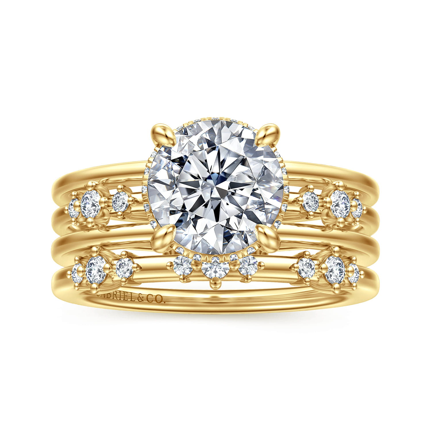 14K Yellow Gold Diamond Matching Wedding Band - 0.14 ct - Shot 4