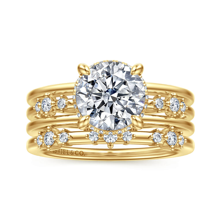 14K Yellow Gold Diamond Matching Wedding Band - 0.14 ct - Shot 4