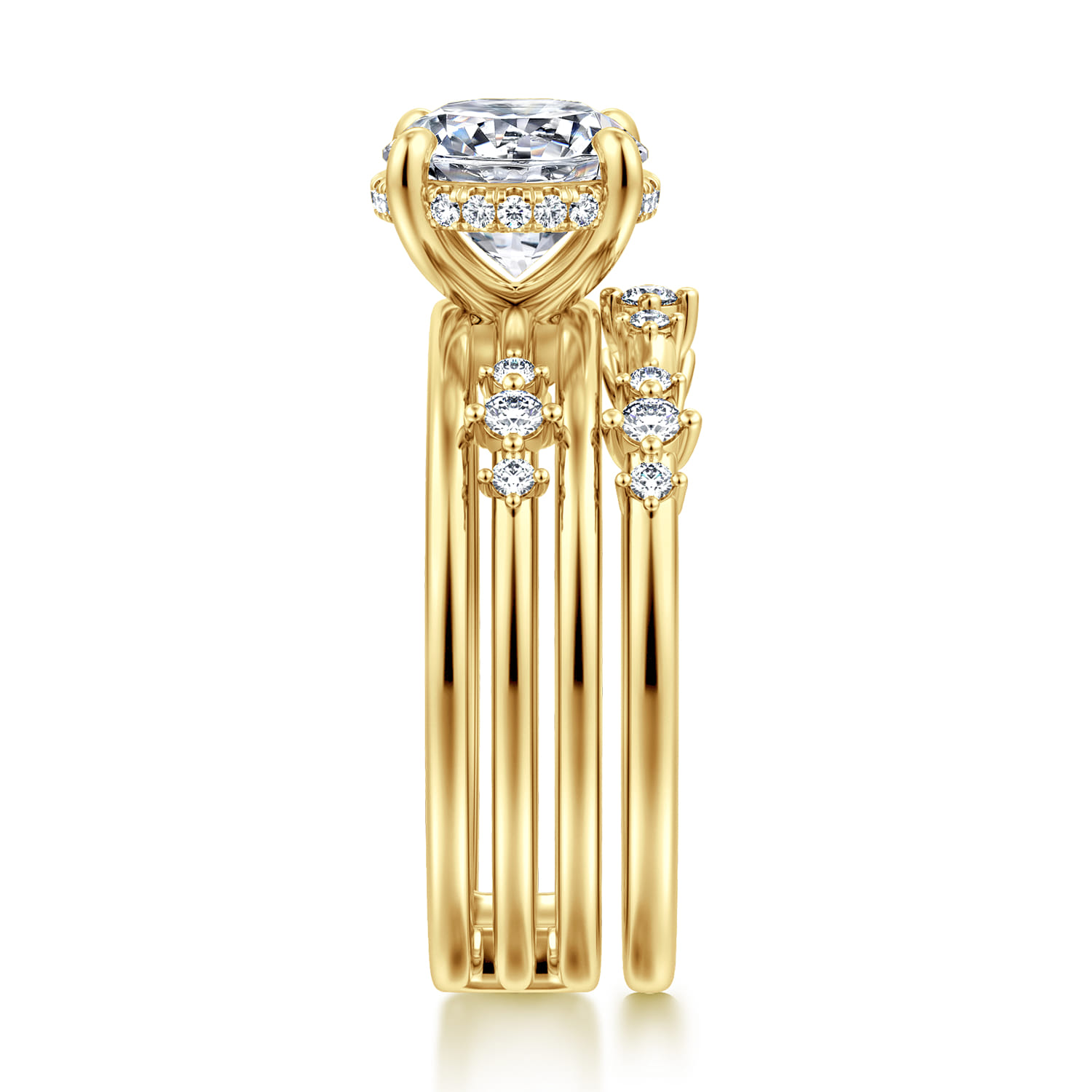 14K Yellow Gold Diamond Matching Wedding Band - 0.14 ct - Shot 5