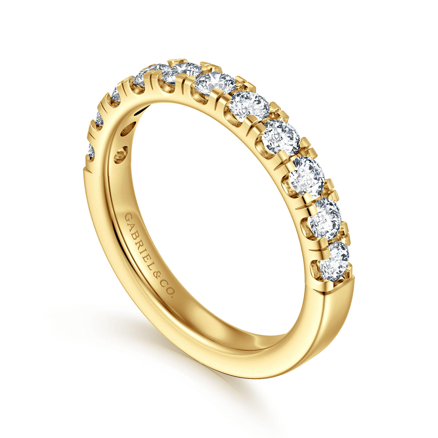14K Yellow Gold Diamond Matching Wedding Band - 0.8 ct - Shot 3