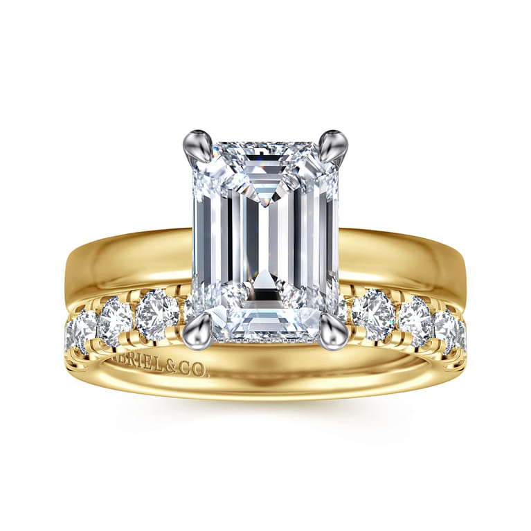 14K Yellow Gold Diamond Matching Wedding Band - 0.8 ct - Shot 4
