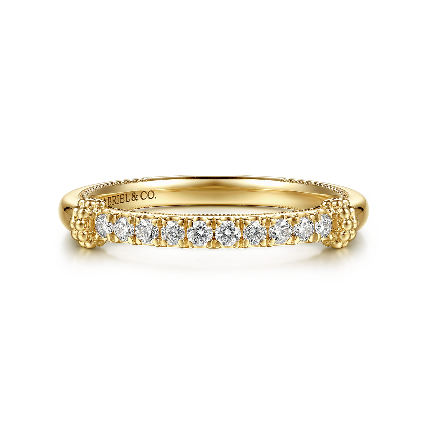 14K Yellow Gold Diamond Matching Wedding Band - 0.18 ct - Shot 1