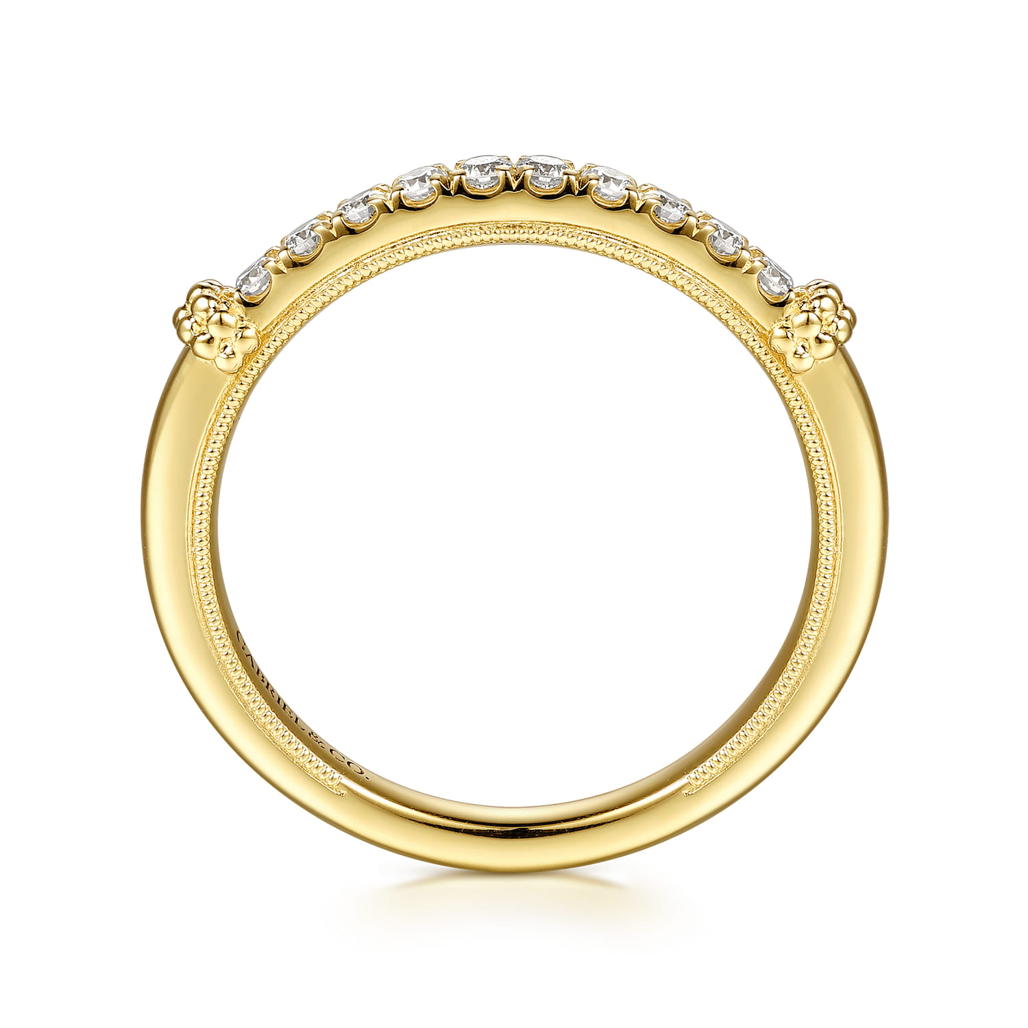 14K Yellow Gold Diamond Matching Wedding Band - 0.18 ct - Shot 2