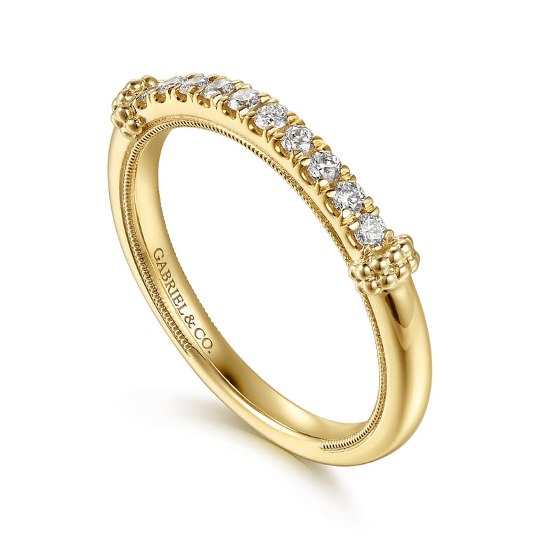 14K Yellow Gold Diamond Matching Wedding Band - 0.18 ct - Shot 3