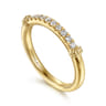 14K Yellow Gold Diamond Matching Wedding Band - 0.18 ct