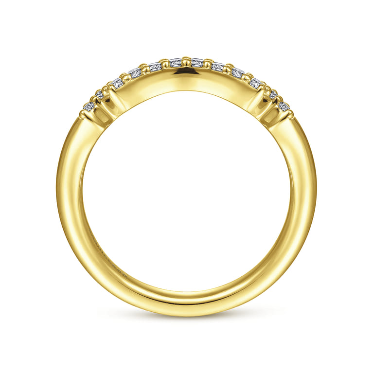 14K Yellow Gold Diamond Matching Wedding Band - 0.17 ct - Shot 2