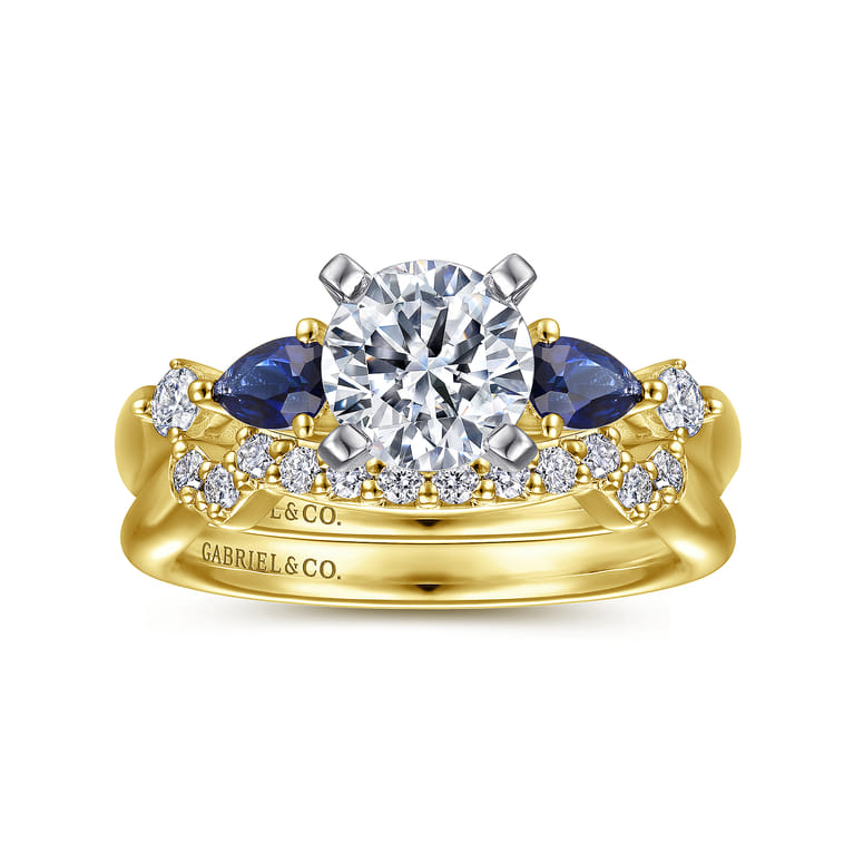 14K Yellow Gold Diamond Matching Wedding Band - 0.17 ct - Shot 4