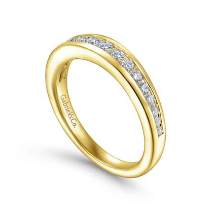 14K Yellow Gold Diamond Matching Wedding Band