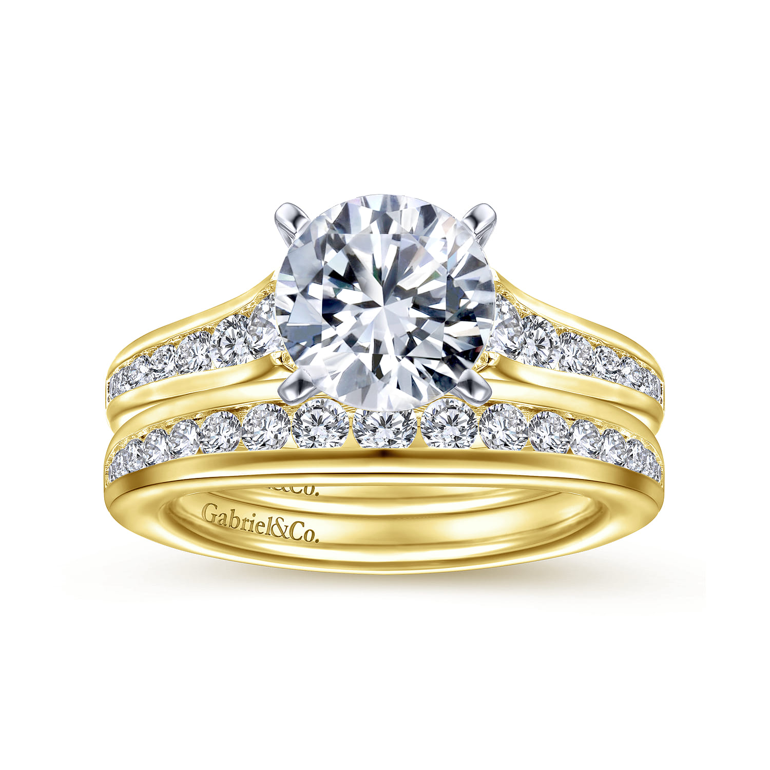 14K Yellow Gold Diamond Matching Wedding Band - 0.38 ct - Shot 4