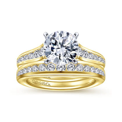 14K Yellow Gold Diamond Matching Wedding Band