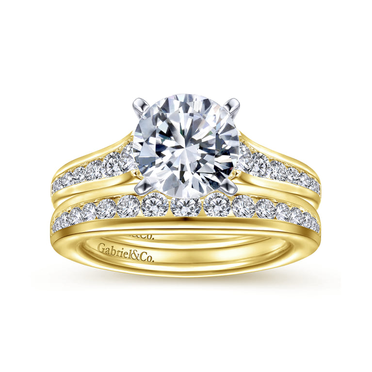 14K Yellow Gold Diamond Matching Wedding Band - 0.38 ct - Shot 4