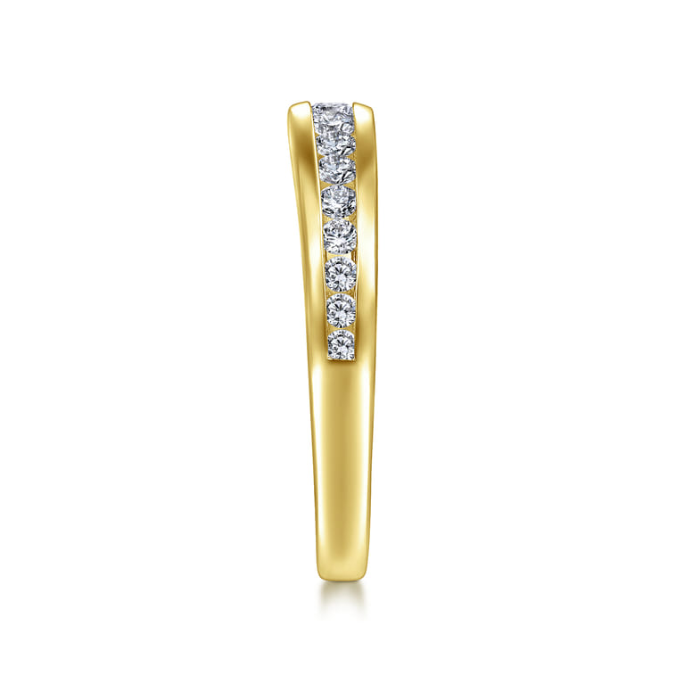 14K Yellow Gold Diamond Matching Wedding Band - 0.38 ct - Shot 5