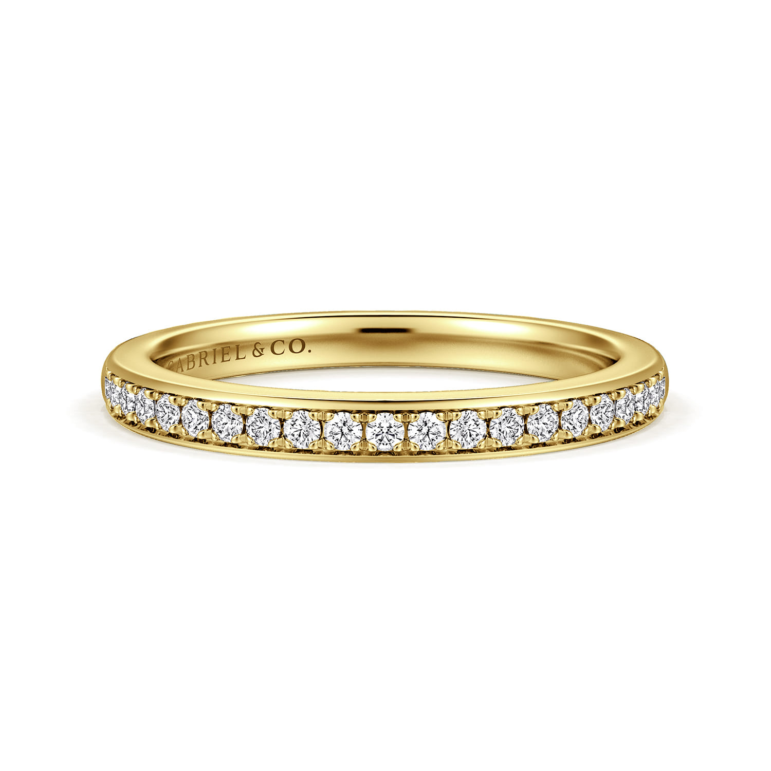 14K Yellow Gold Diamond Matching Wedding Band - 0.2 ct - Shot 1